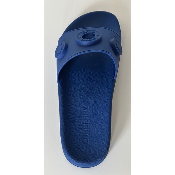 NIB $420 Burberry Eyelet Men’s Furley Royal Blue Slide Sandals 12 US 8049674 IT main image 6